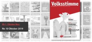 Volksstimme Cover Zeitung Oktober 2019