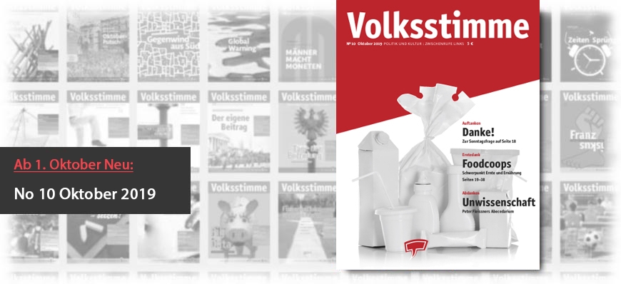 Volksstimme Cover Zeitung Oktober 2019