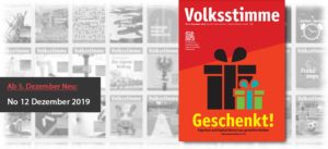 Volksstimme Cover Zeitung Dezember 2019