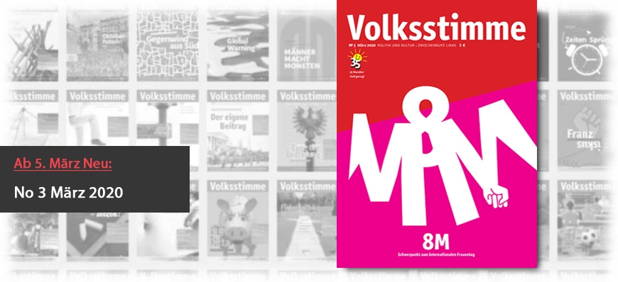 Volksstimme Cover Zeitung März 2020