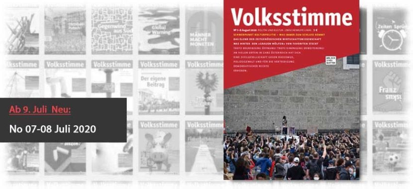 Volksstimme Cover Zeitung Juli / August 2020