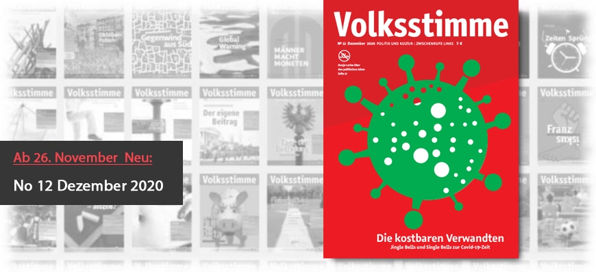 Volksstimme Cover Zeitung Dezember 2020